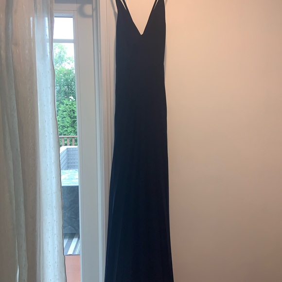 ASOS Navy pleated maxi dress with open back - Picture 6 of 6